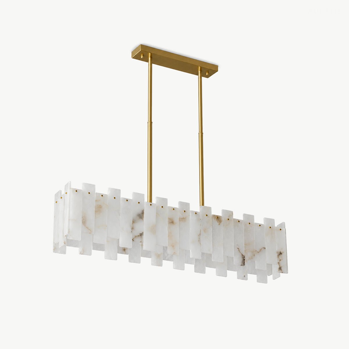 Modern Luxury Natural Marble LED Linear Chandelier - Pulens