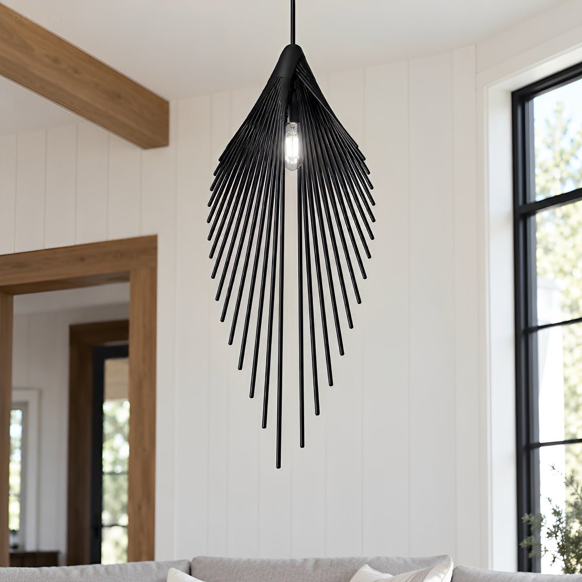 Modern Luxury Feather Inspired Sculptural LED Pendant Light Art Decor - Pulens
