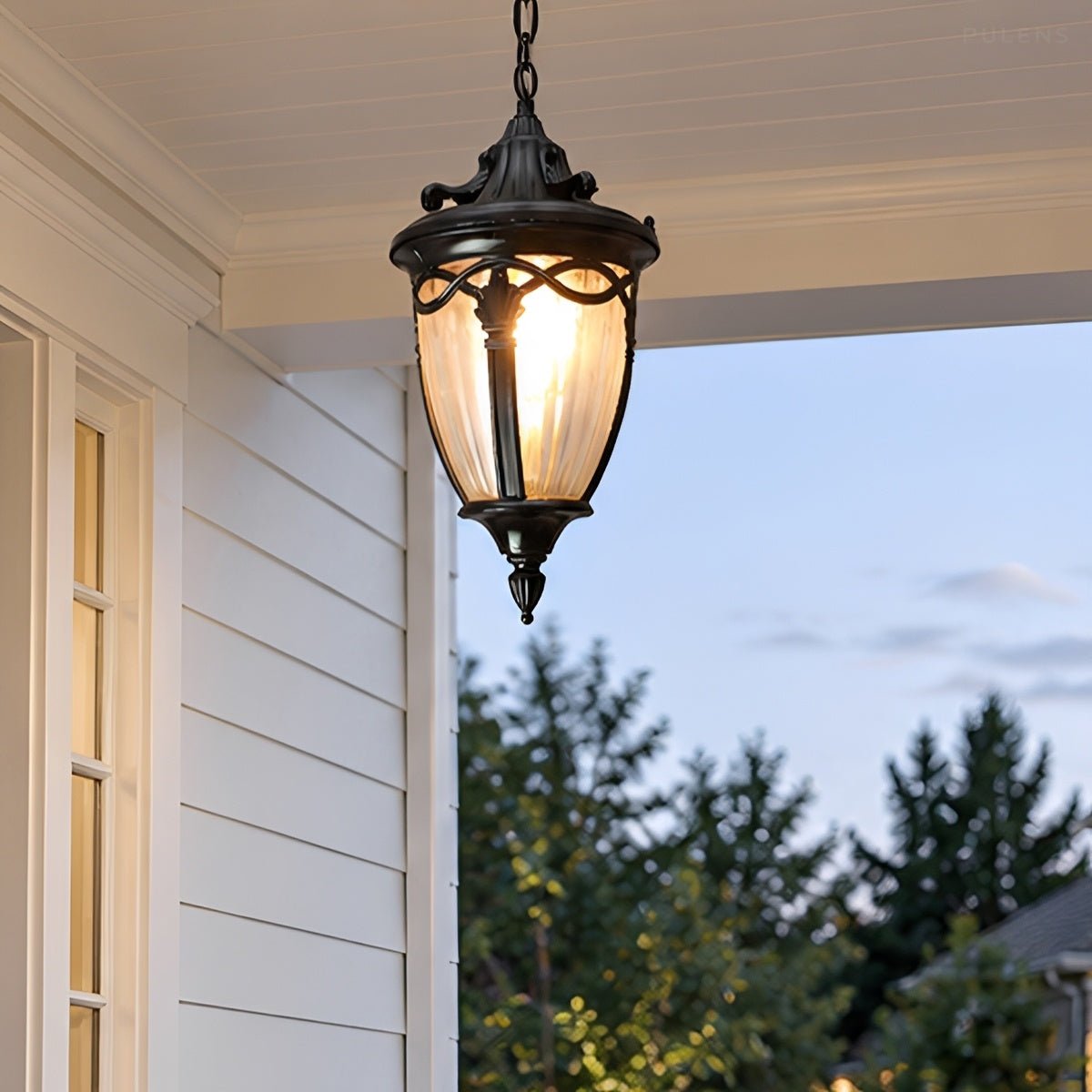 Dimmable Classic Coach Outdoor Pendant Light - Pulens