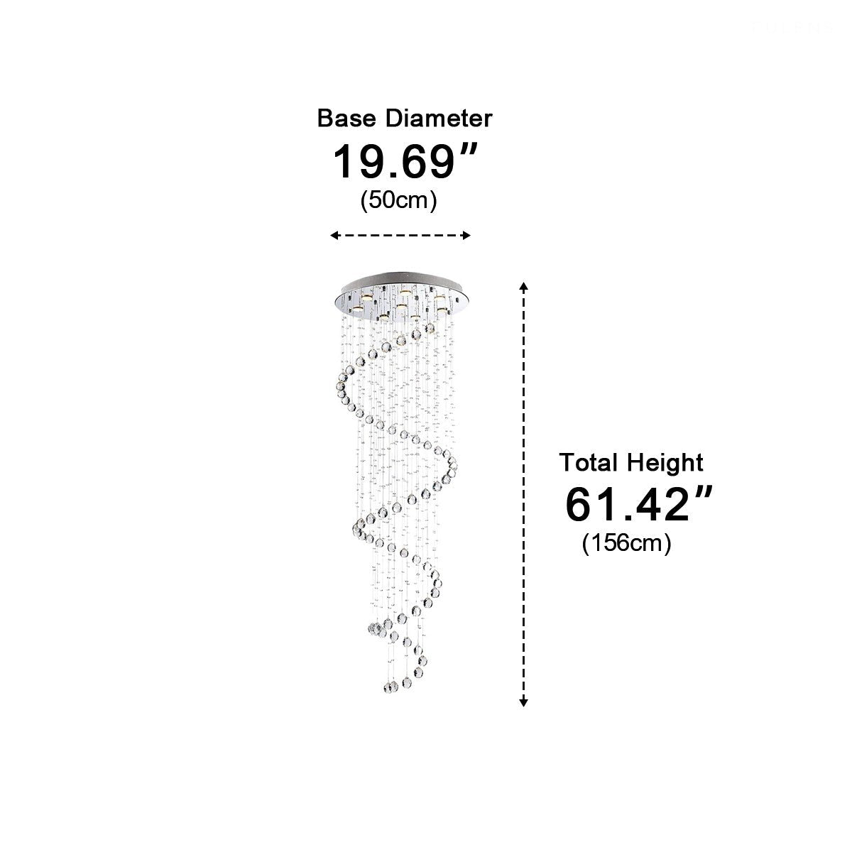 Modern Spiral Crystal LED Chandelier Luxury Staircase Light - Pulens
