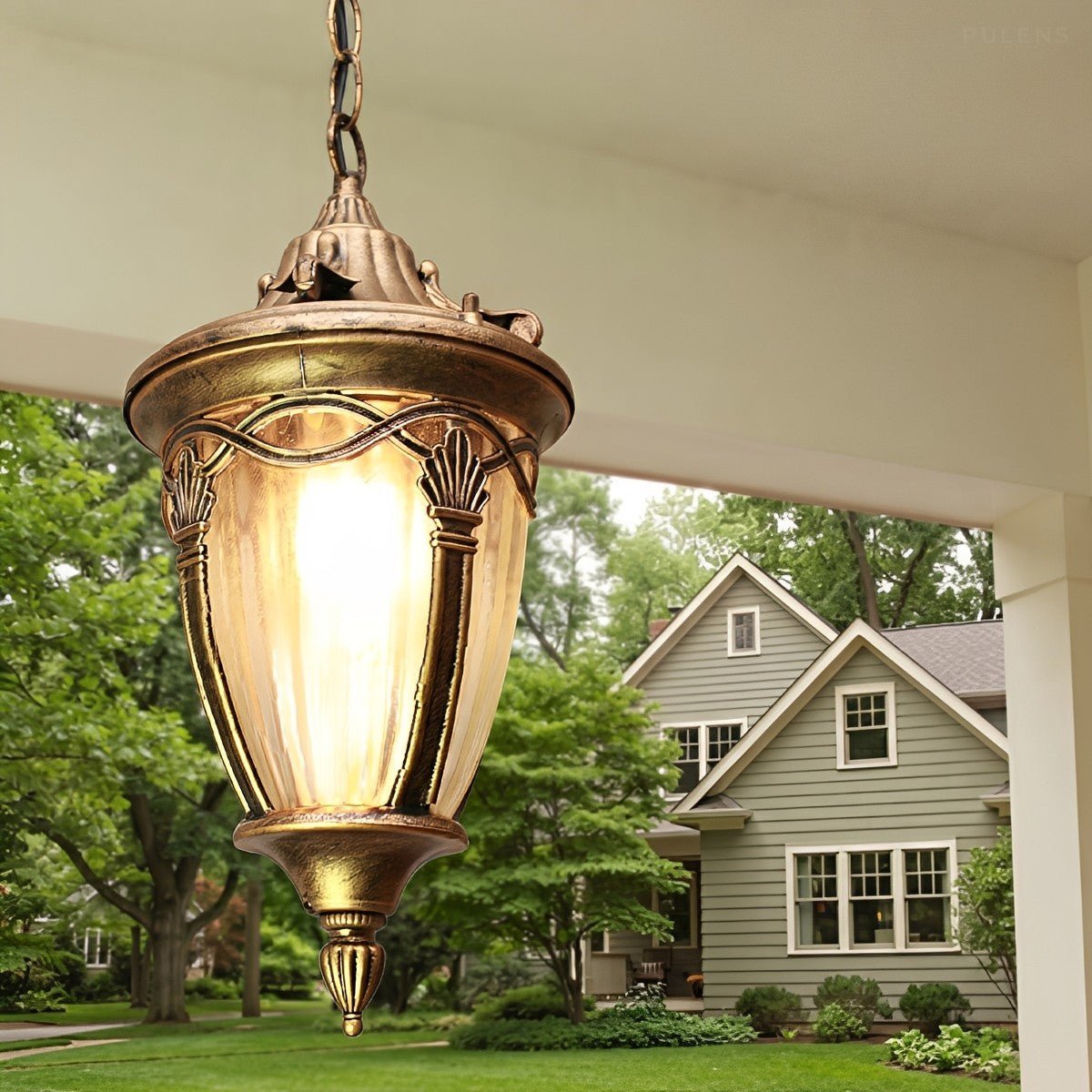 Dimmable Classic Coach Outdoor Pendant Light - Pulens