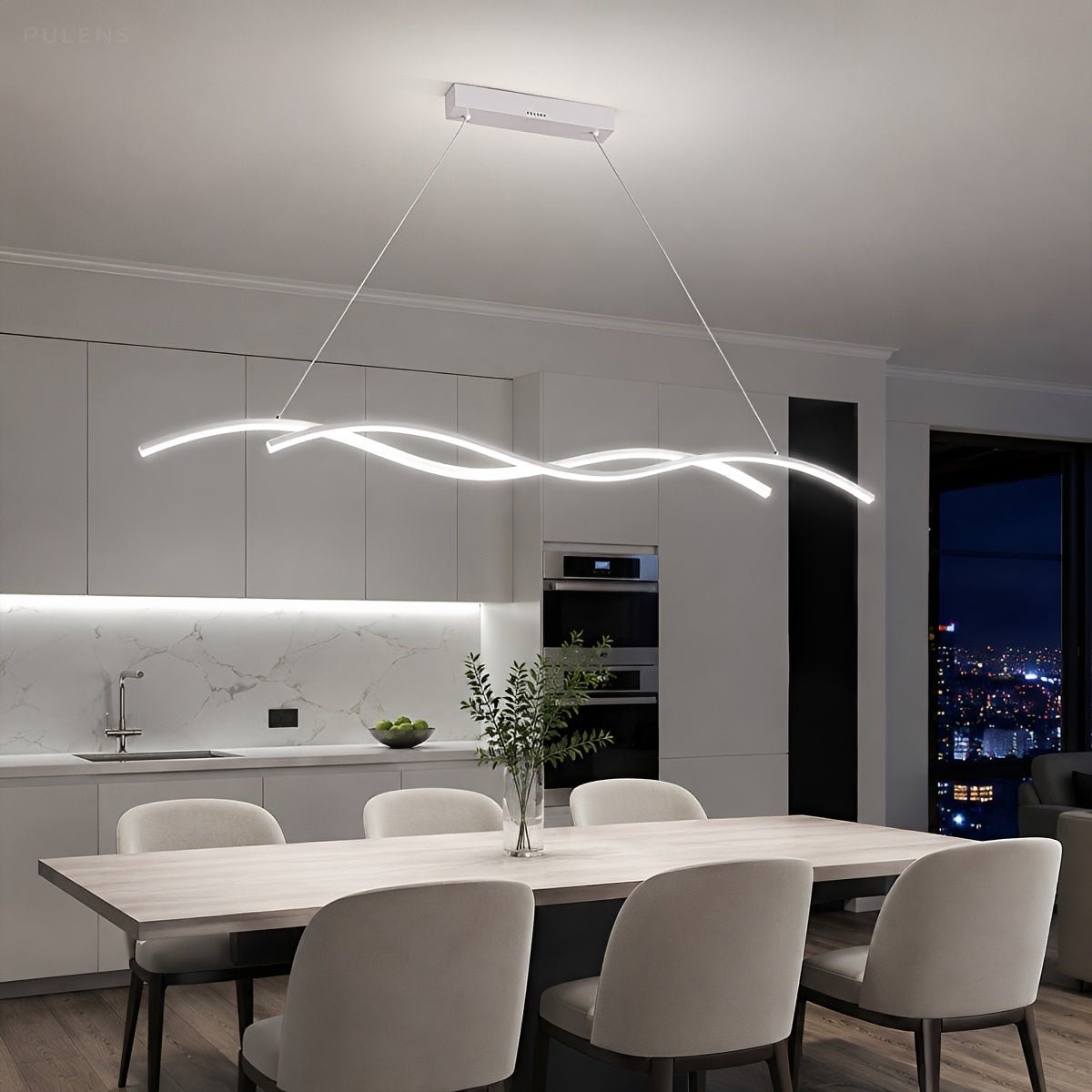 Dimmable Modern Double Wave LED Pendant Light - Pulens