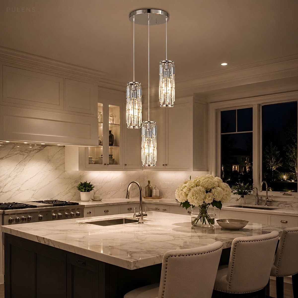 Dimmable Cascade Crystal Pendant Chandelier - Pulens