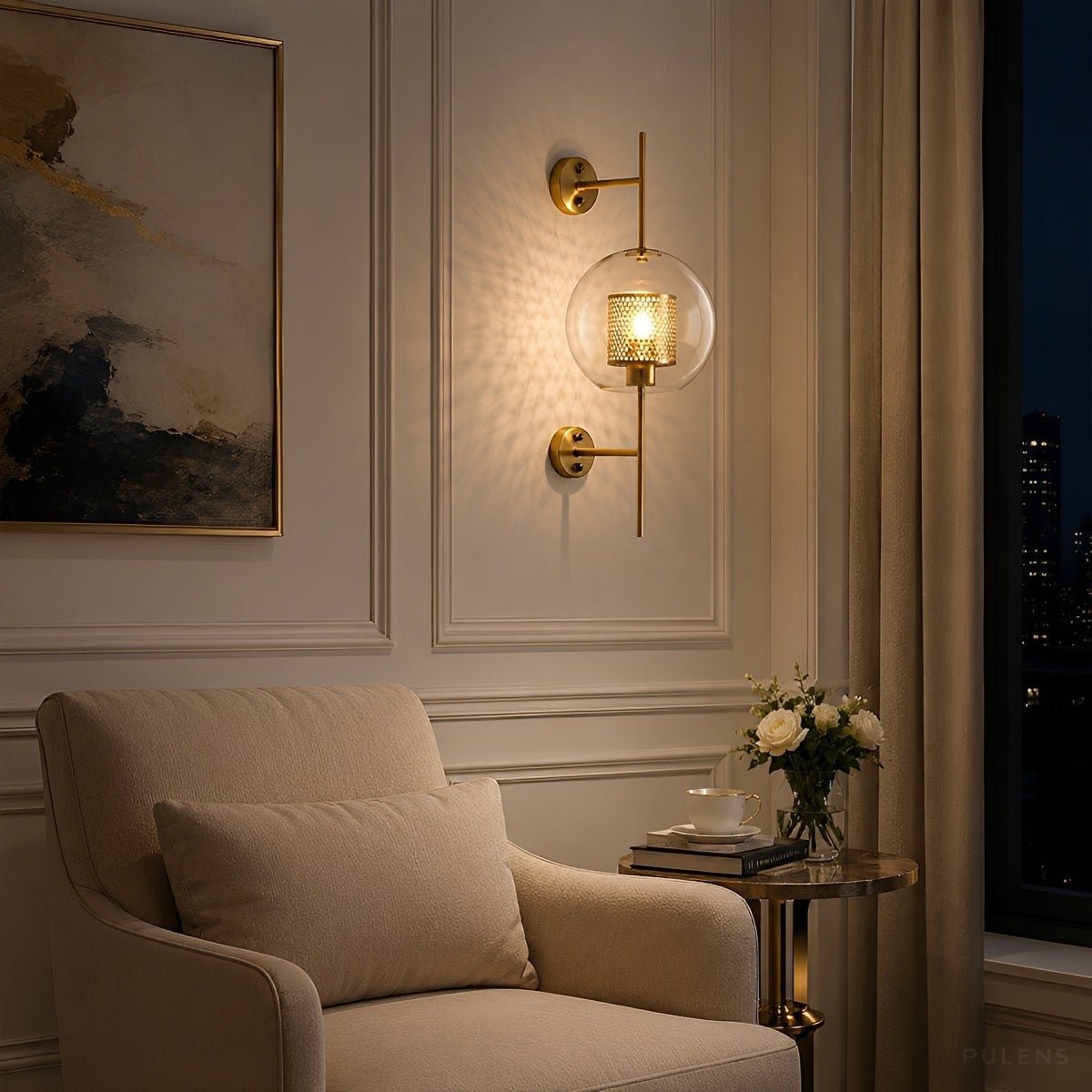 Dimmable Globe Glass Wall Sconce - Pulens