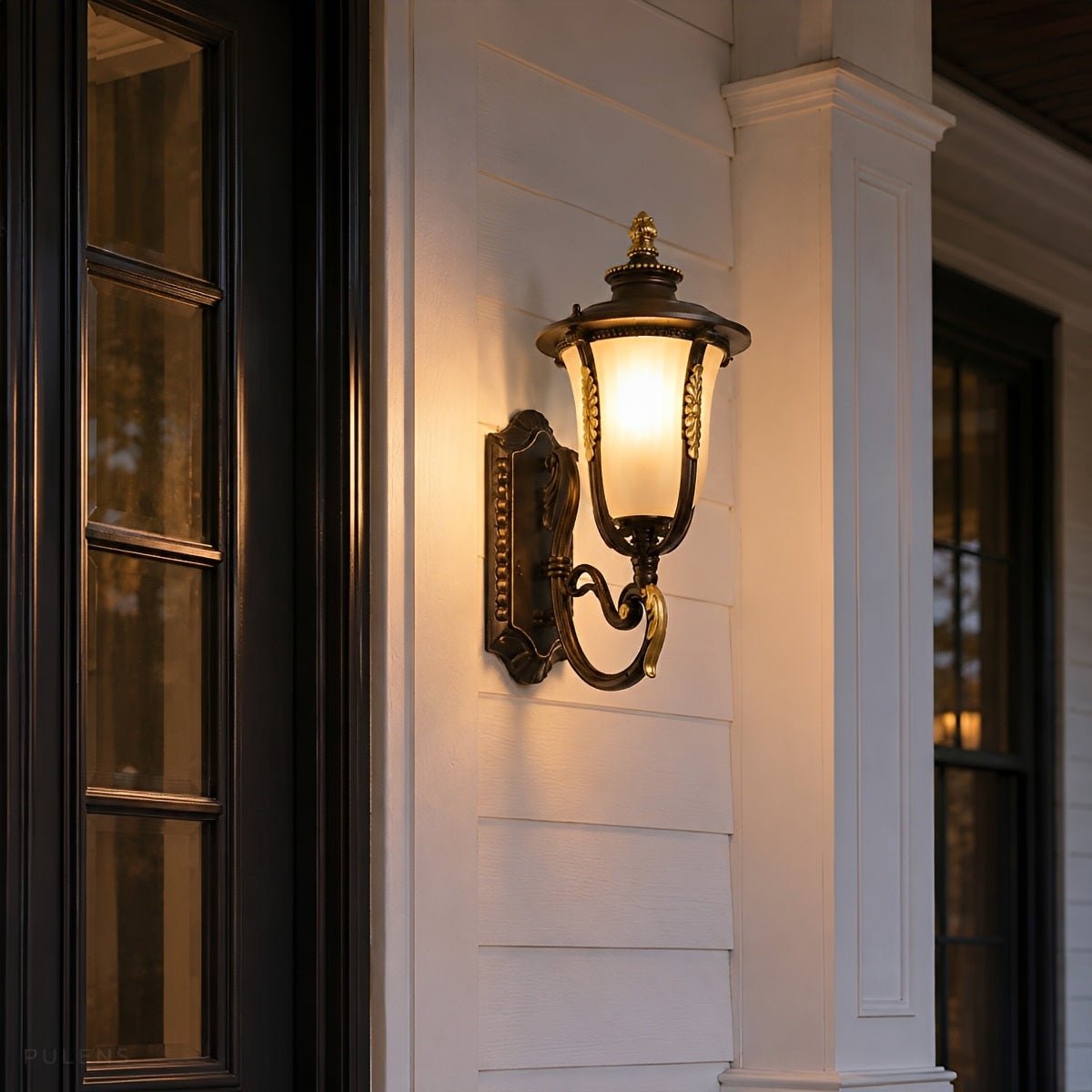 Dimmable Shepherd Hook Coach Outdoor Wall Light - Pulens