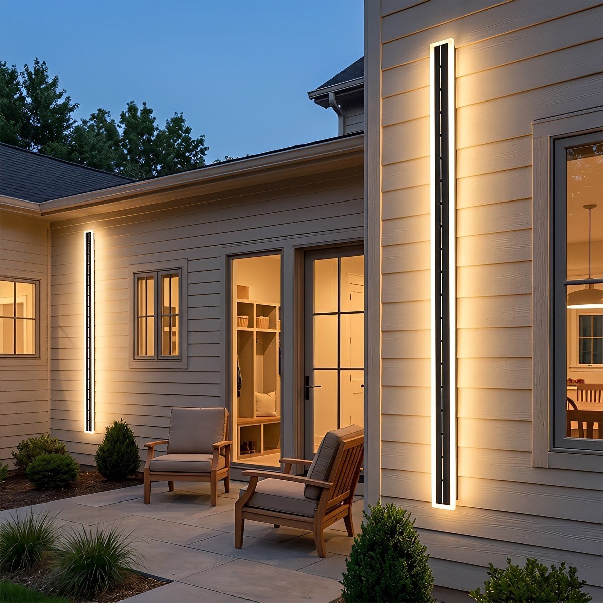 Modern Solar Waterproof Linear LED Outdoor Wall Light - Pulens