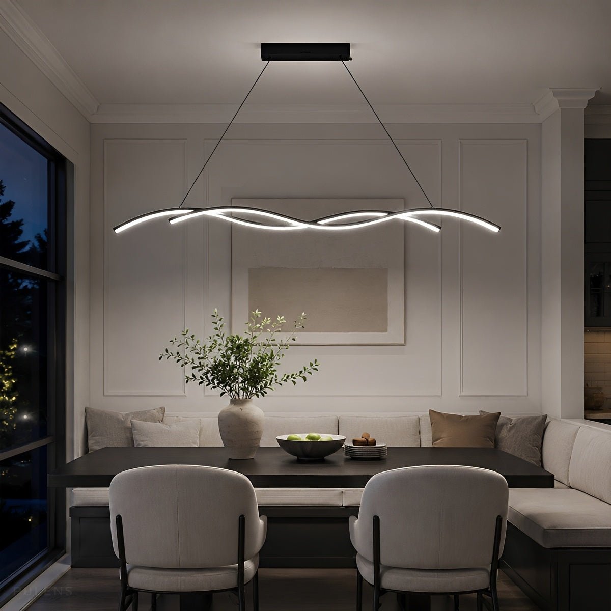 Dimmable Modern Double Wave LED Pendant Light - Pulens