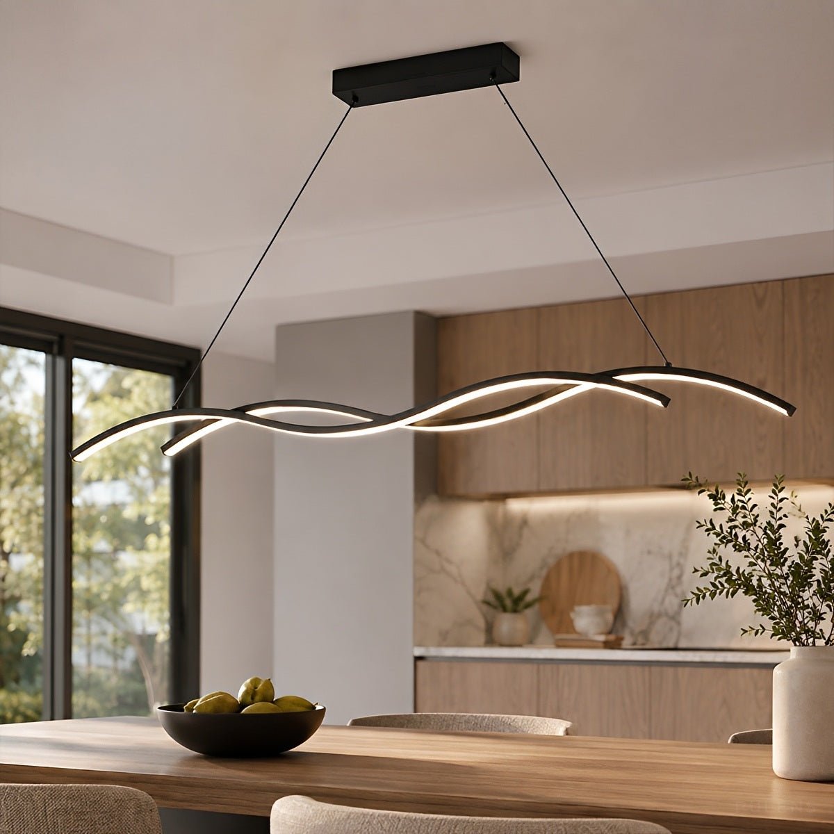 Dimmable Modern Double Wave LED Pendant Light - Pulens