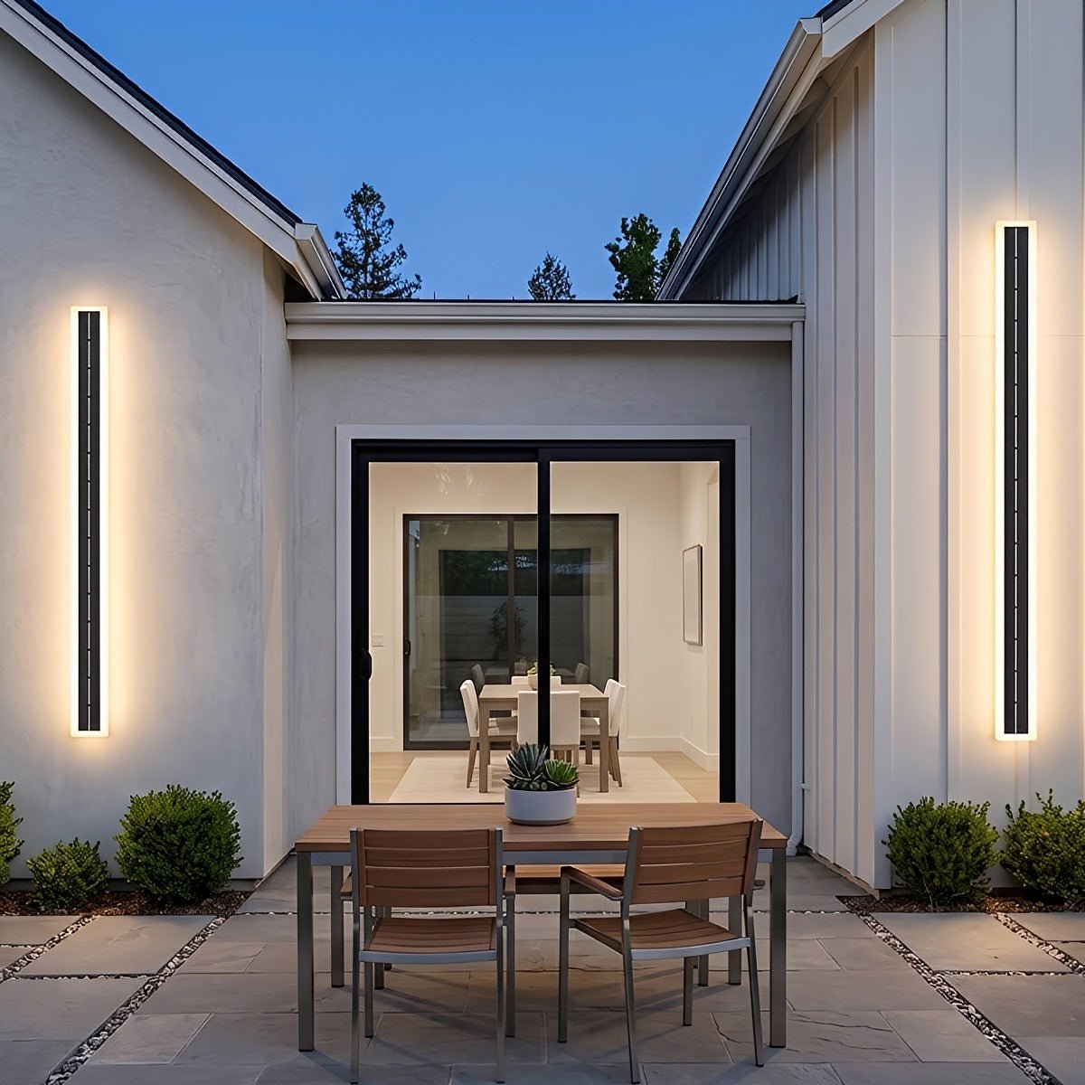 Modern Solar Waterproof Linear LED Outdoor Wall Light - Pulens