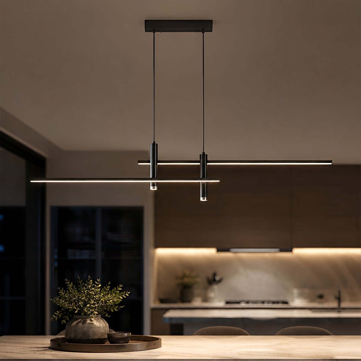 Modern Minimalist Dimmable LED Linear Pendant Light - Pulens