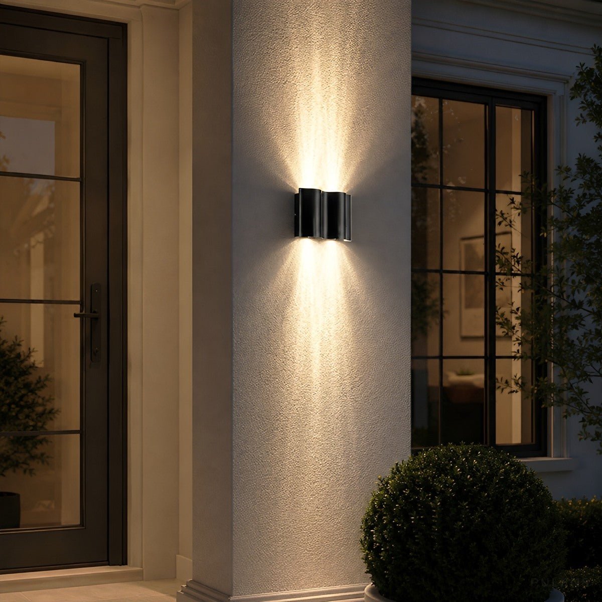 Waterproof Modern Vertical-Beam Up & Down Outdoor Wall Light - Pulens
