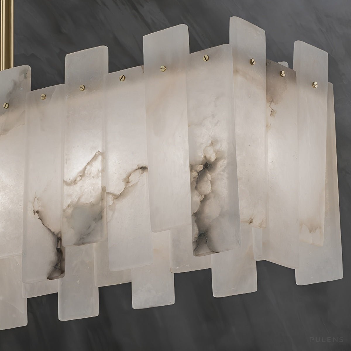 Modern Luxury Natural Marble LED Linear Chandelier - Pulens