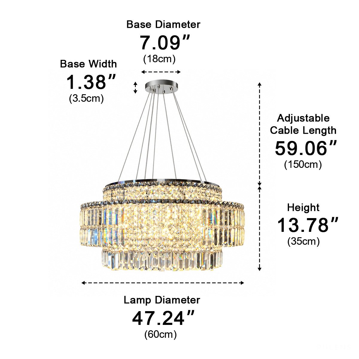 Modern Luxury Round Crystal LED Chandelier - Pulens