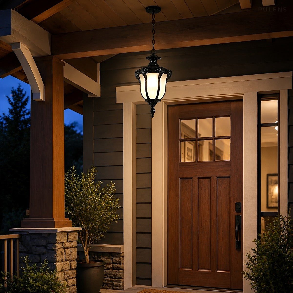 Dimmable Estate Coach Outdoor Pendant Light - Pulens