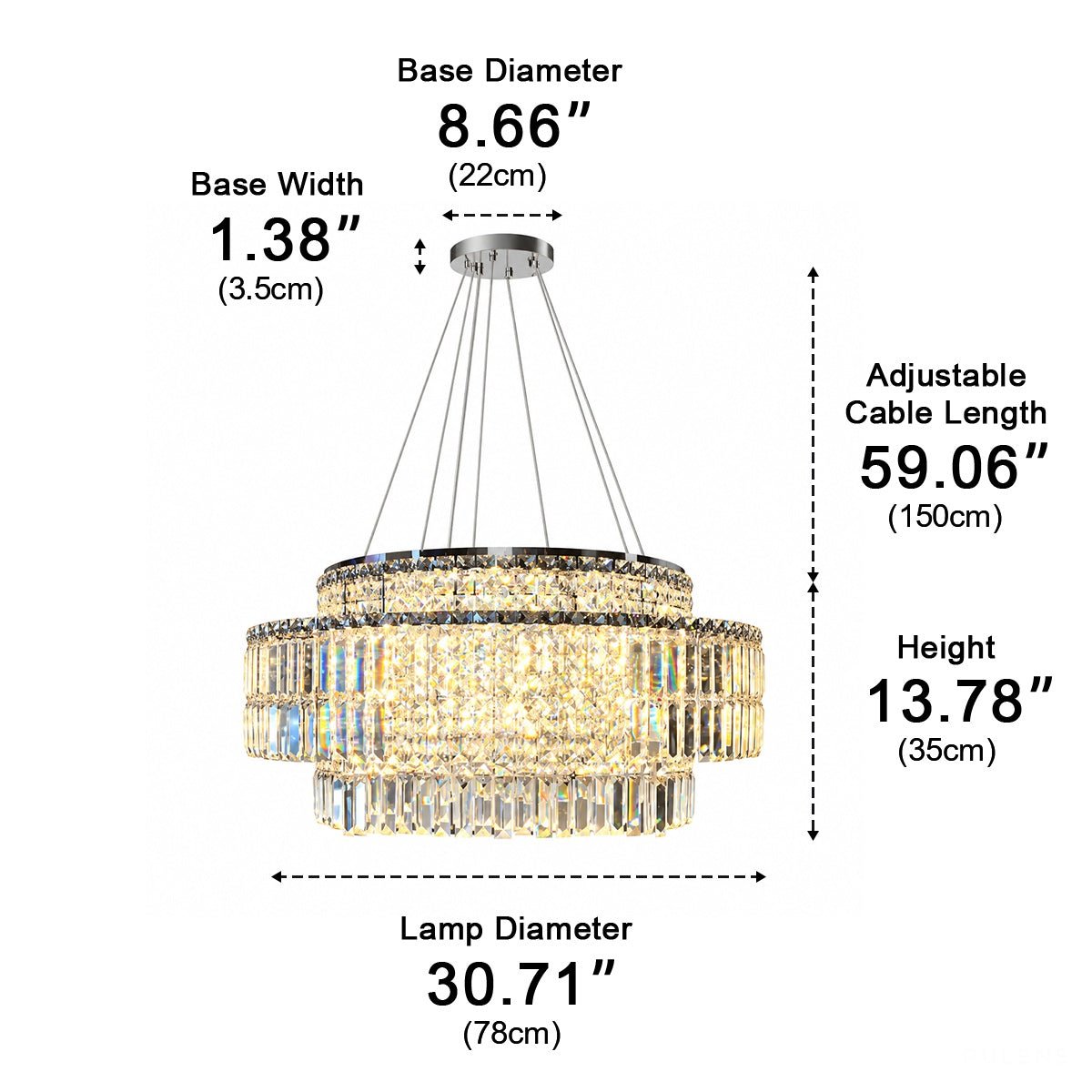 Modern Luxury Round Crystal LED Chandelier - Pulens