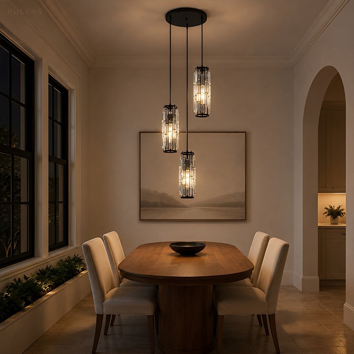 Dimmable Cascade Crystal Pendant Chandelier - Pulens