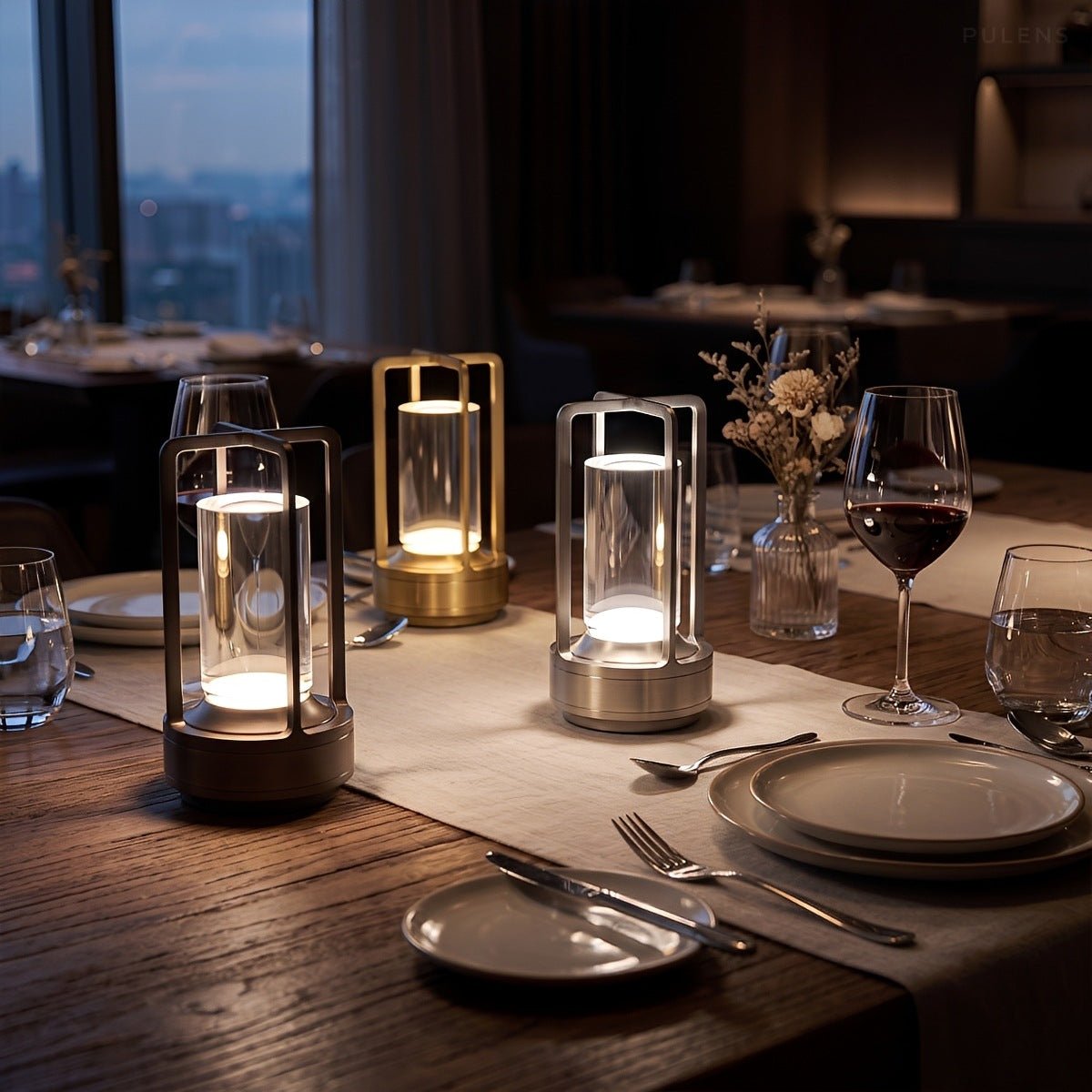 Portable Lantern Cage Table Lamp with Touch Dimming - Pulens