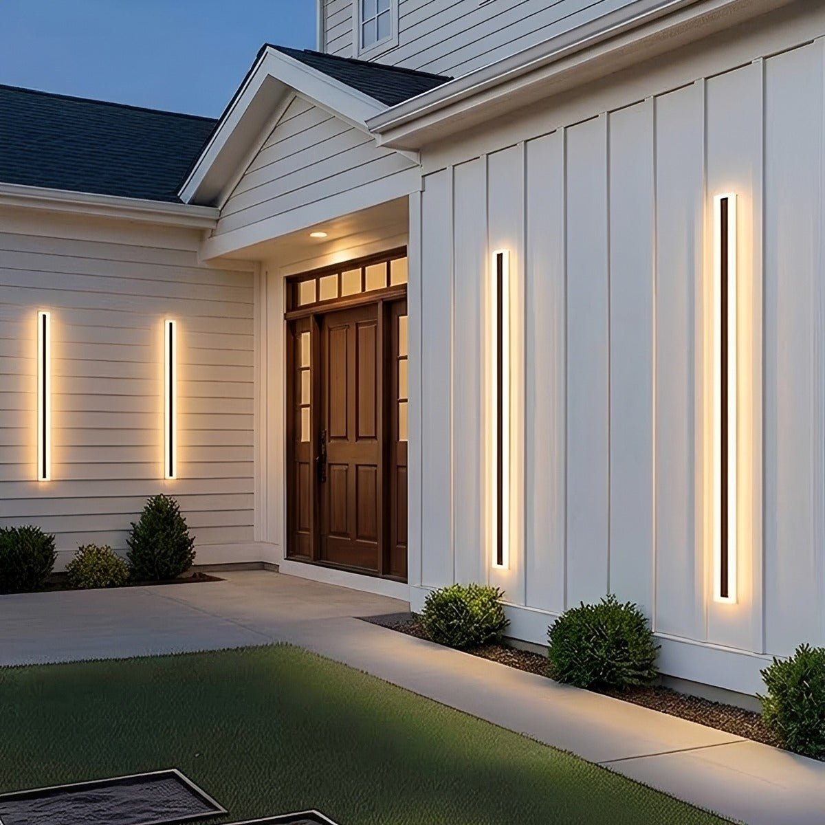 Modern Solar Waterproof Linear LED Outdoor Wall Light - Pulens