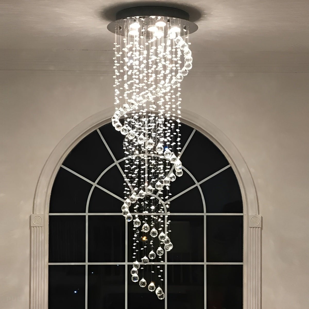 Modern Spiral Crystal LED Chandelier Luxury Staircase Light - Pulens