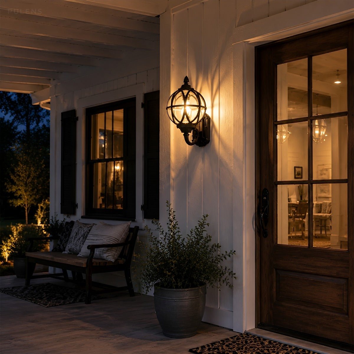 Dimmable Cage Lantern Outdoor Wall Light - Pulens