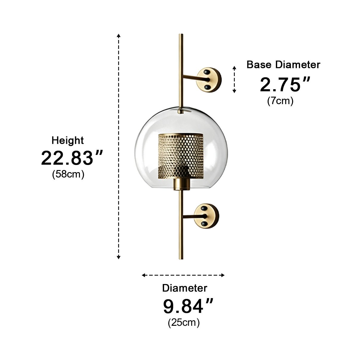 Dimmable Globe Glass Wall Sconce - Pulens