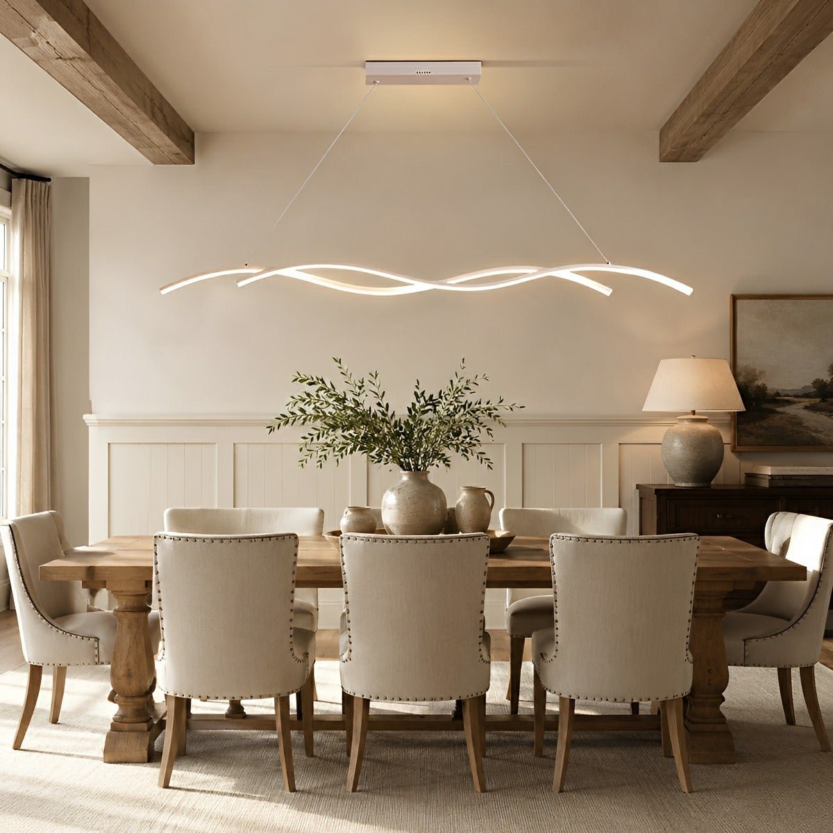Dimmable Modern Double Wave LED Pendant Light - Pulens