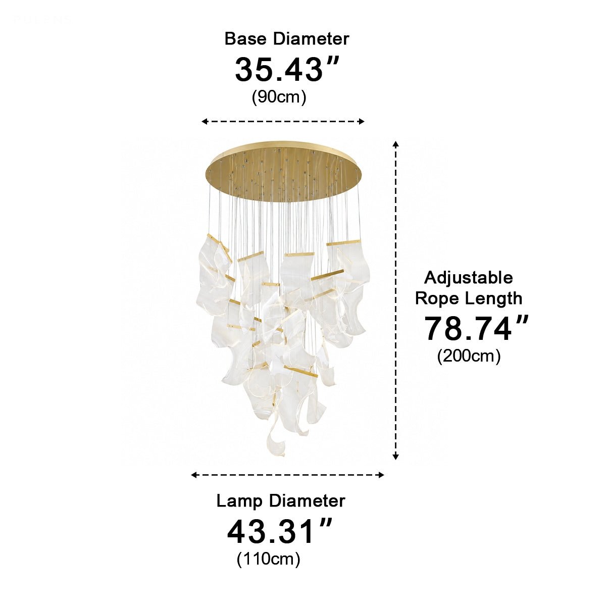 Modern Luxury Sculptural Staircase LED Chandelier - Pulens