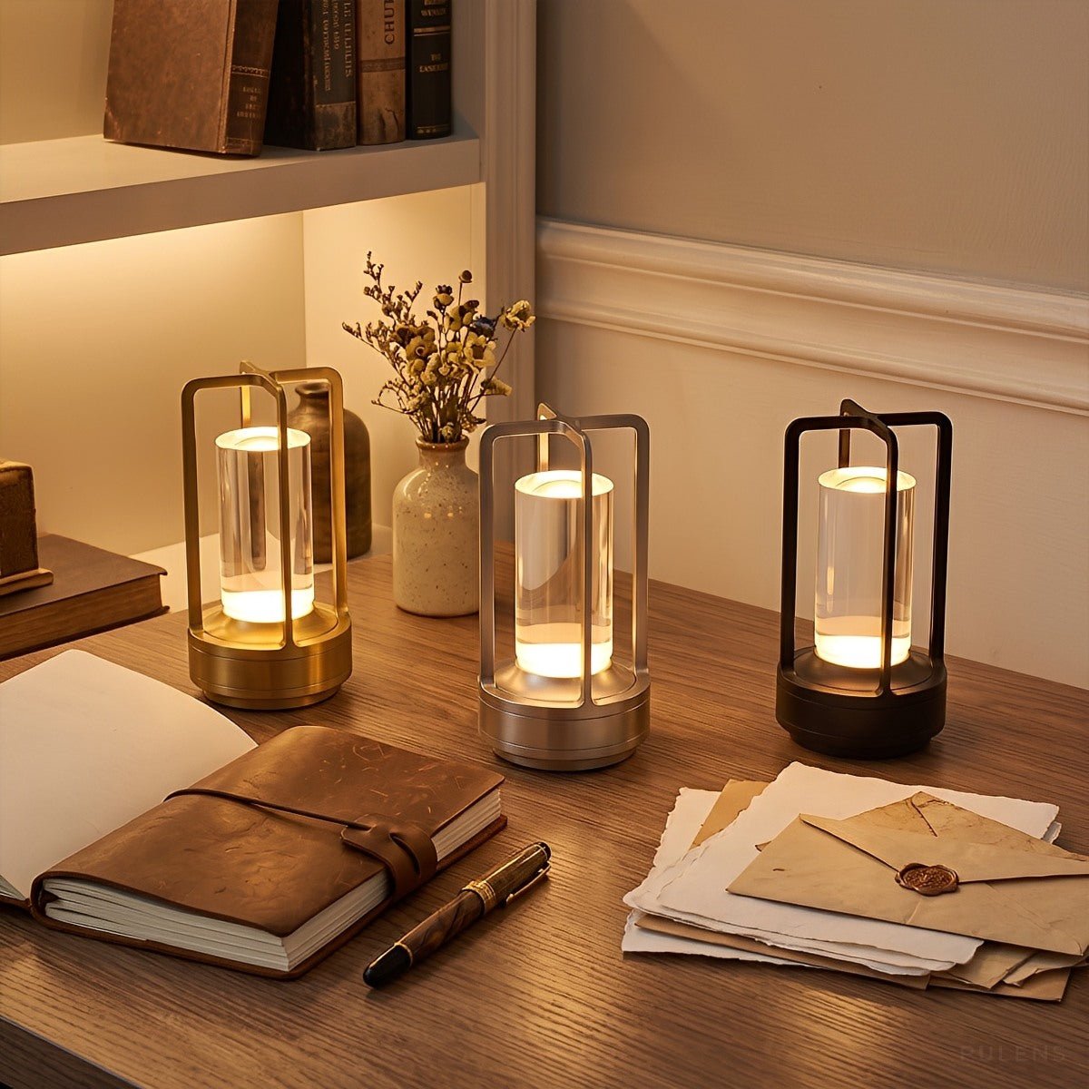 Portable Lantern Cage Table Lamp with Touch Dimming - Pulens