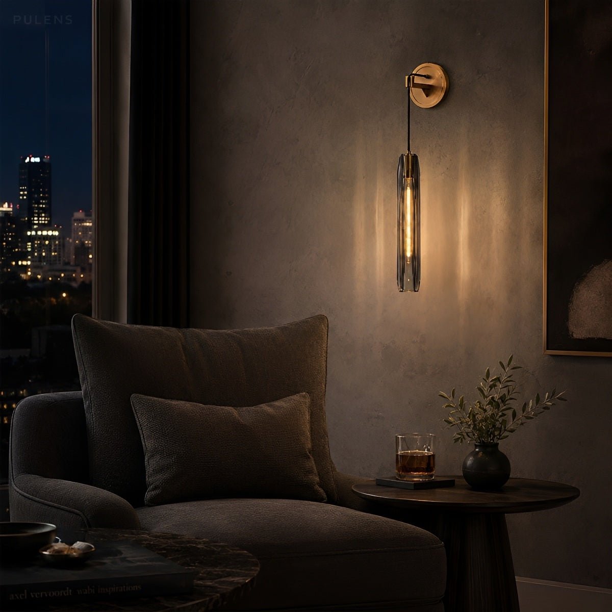 Dimmable Modern Cylinder Crystal Wall Sconce - Pulens