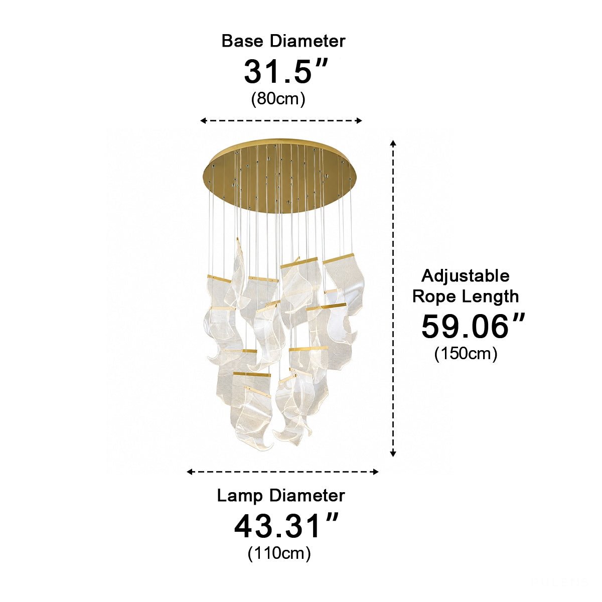 Modern Luxury Sculptural Staircase LED Chandelier - Pulens