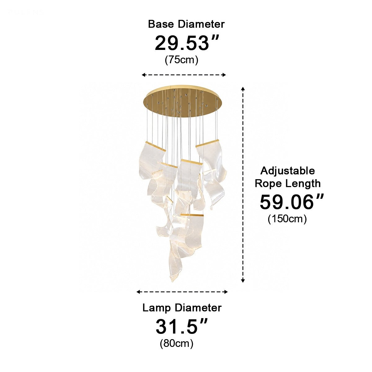 Modern Luxury Sculptural Staircase LED Chandelier - Pulens