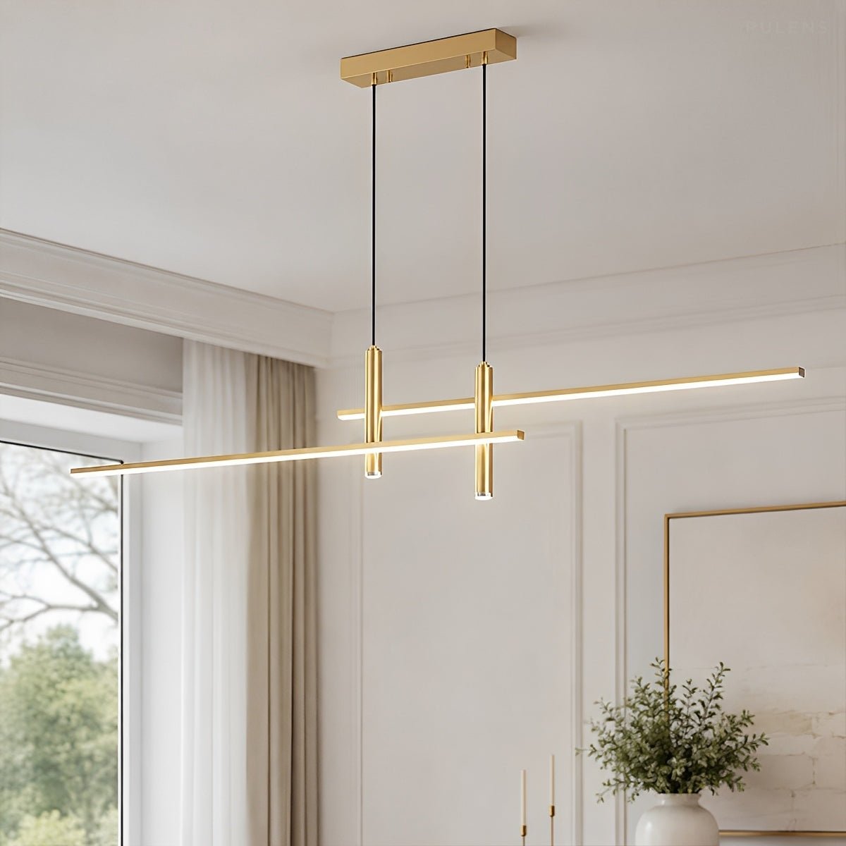 Modern Minimalist Dimmable LED Linear Pendant Light - Pulens