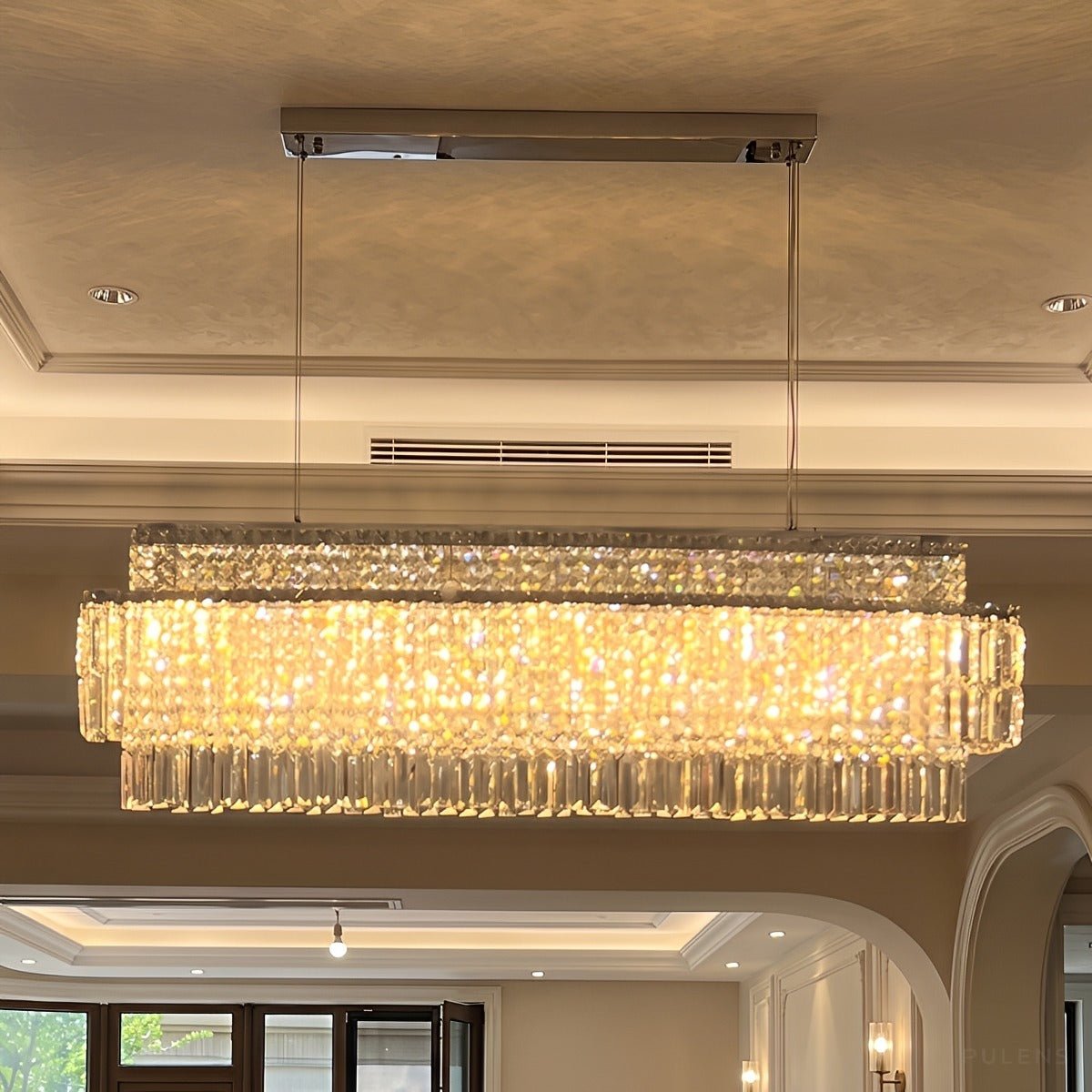 Modern Luxury Rectangular Crystal LED Chandelier - Pulens