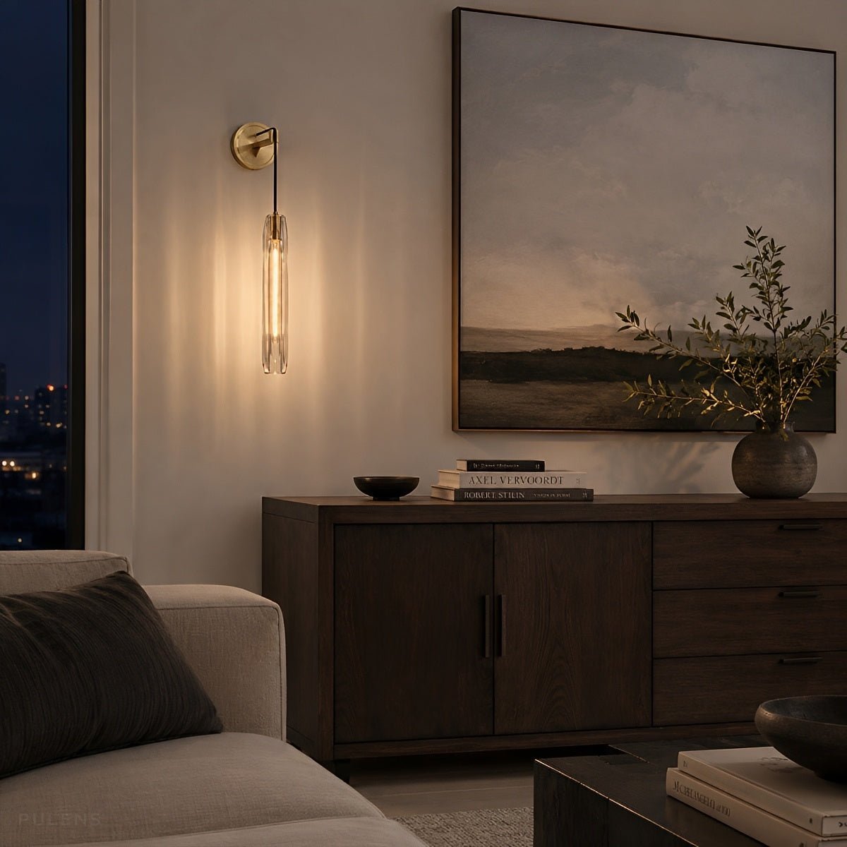 Dimmable Modern Cylinder Crystal Wall Sconce - Pulens