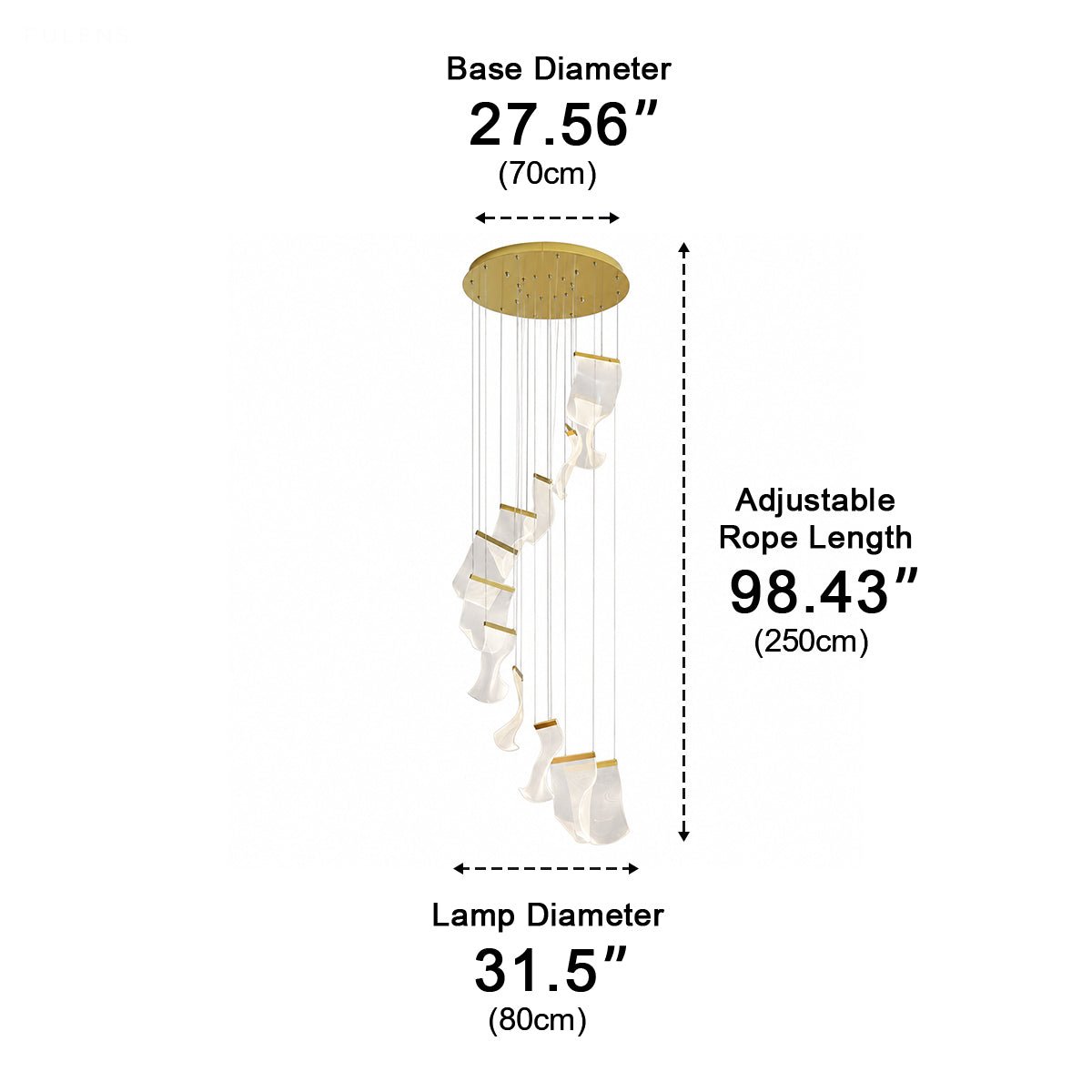 Modern Luxury Sculptural Staircase LED Chandelier - Pulens