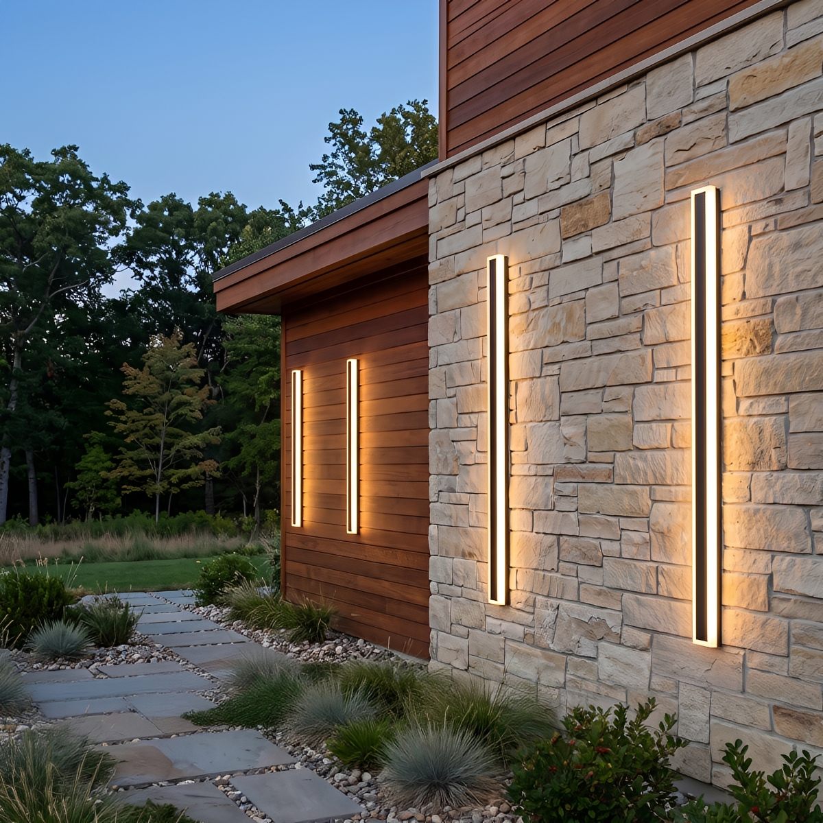 Modern Solar Waterproof Linear LED Outdoor Wall Light - Pulens