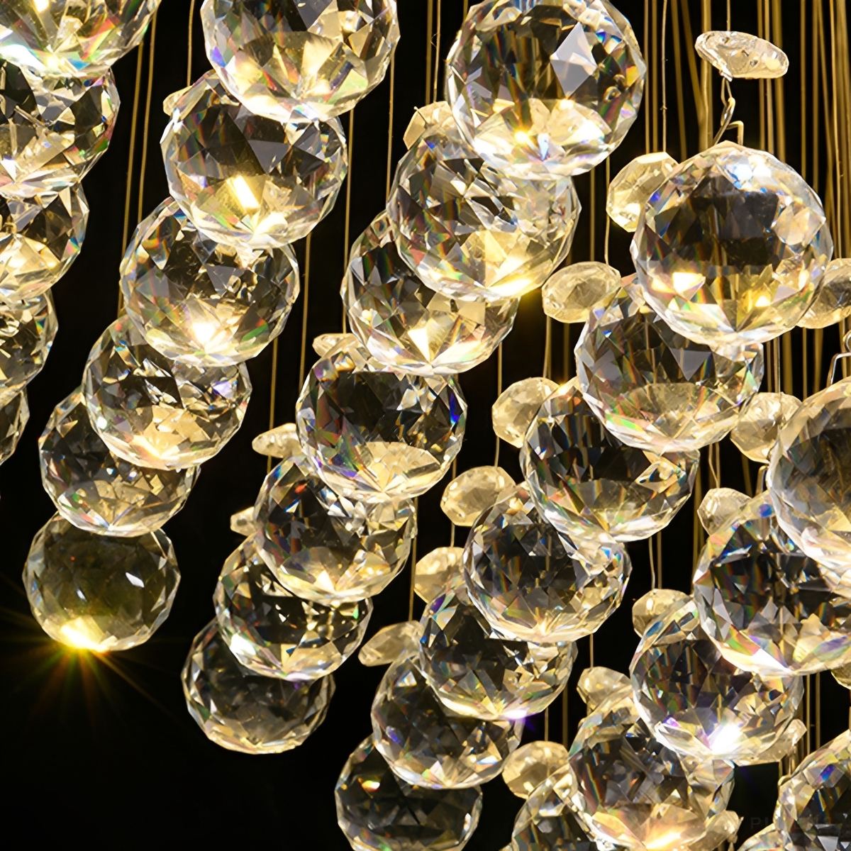 Modern Spiral Crystal LED Chandelier Luxury Staircase Light - Pulens