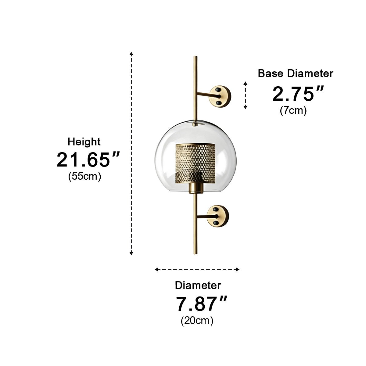 Dimmable Globe Glass Wall Sconce - Pulens