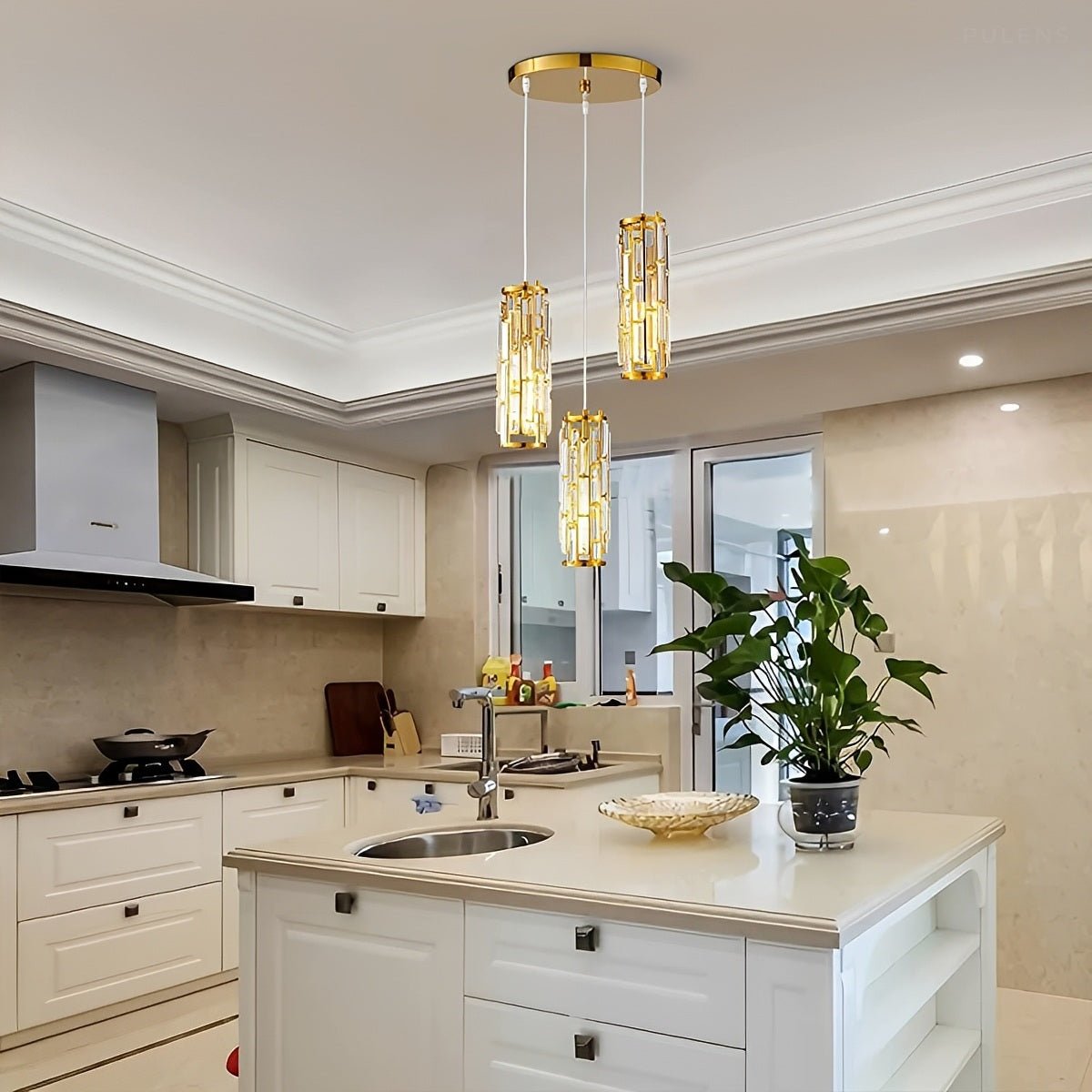 Dimmable Cascade Crystal Pendant Chandelier - Pulens