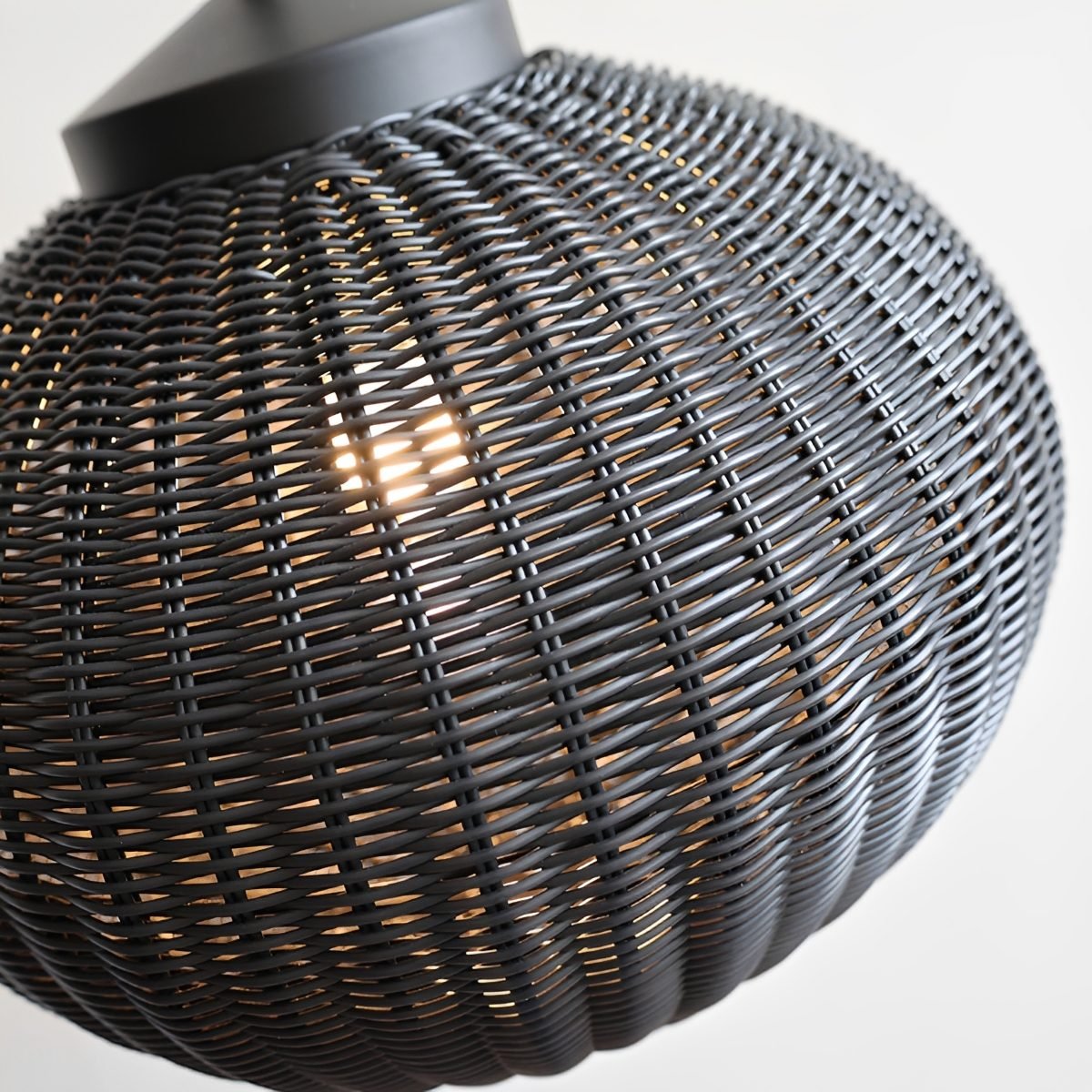 Dimmable Woven Rattan Globe Outdoor Pendant Light - Pulens