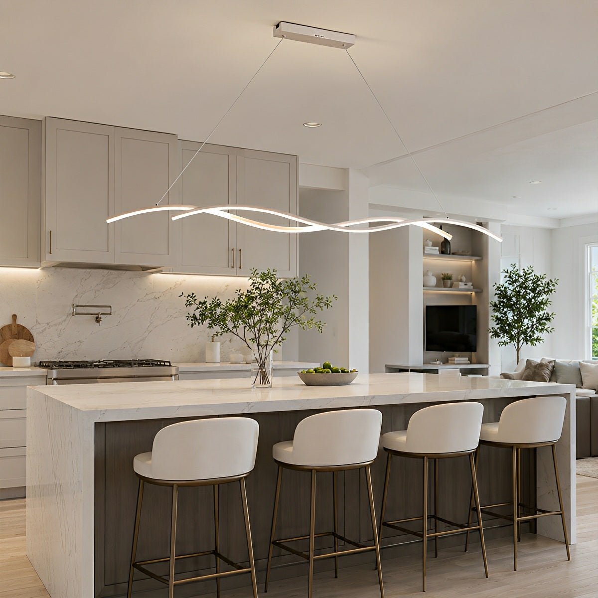 Dimmable Modern Double Wave LED Pendant Light - Pulens