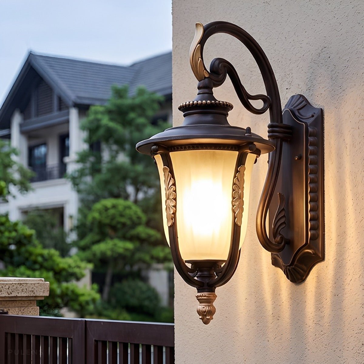 Dimmable Shepherd Hook Coach Outdoor Wall Light - Pulens