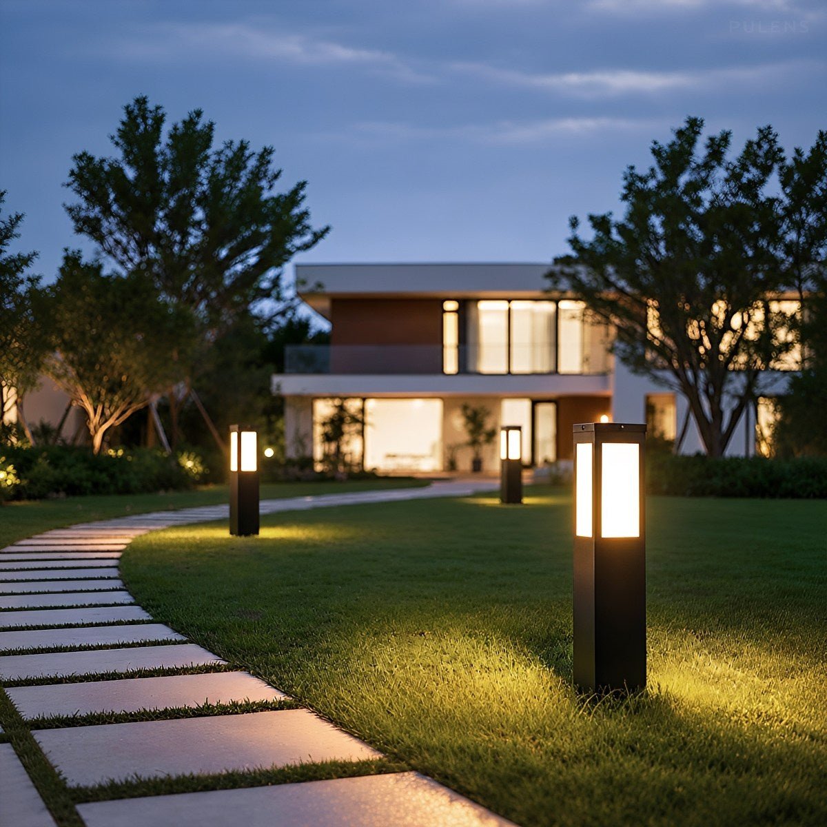 Dimmable Modern Outdoor Bollard Path Light - Pulens