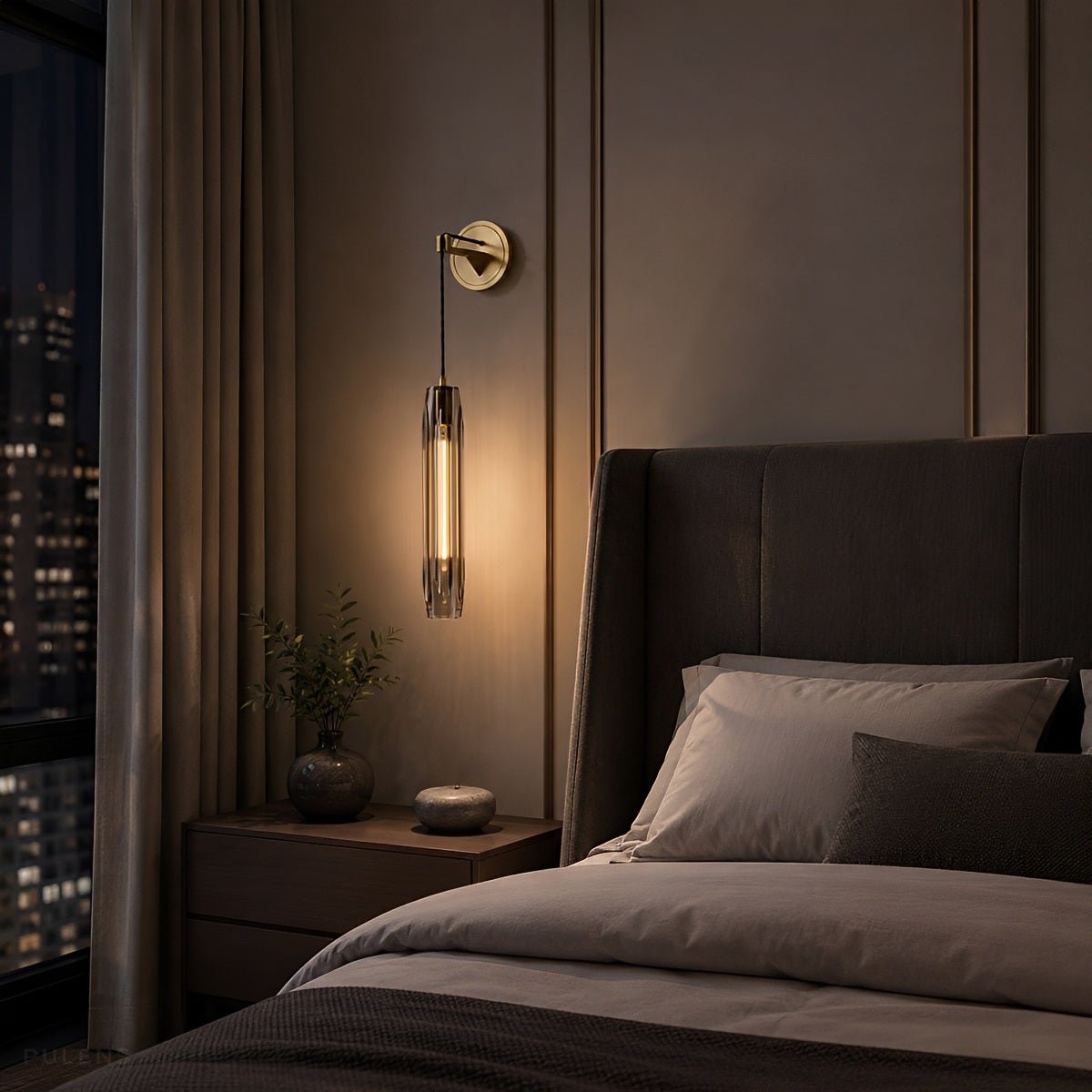 Dimmable Modern Cylinder Crystal Wall Sconce - Pulens