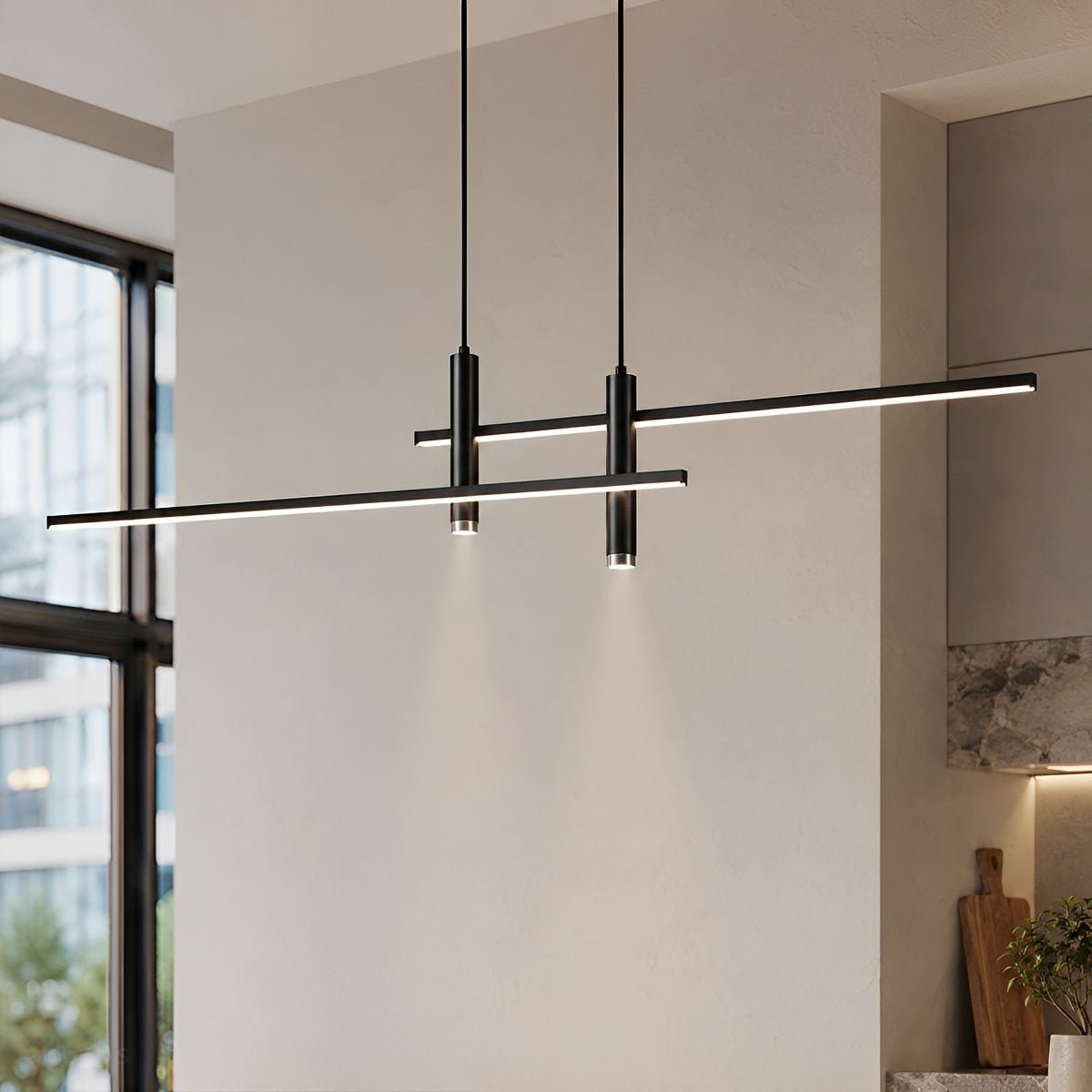 Modern Minimalist Dimmable LED Linear Pendant Light - Pulens