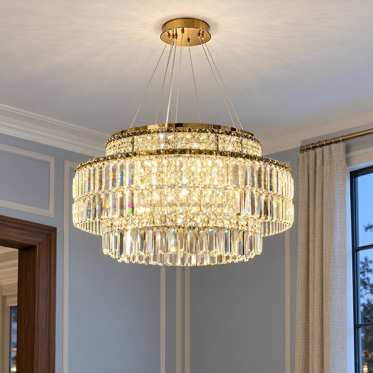 Modern Luxury Round Crystal LED Chandelier - Pulens