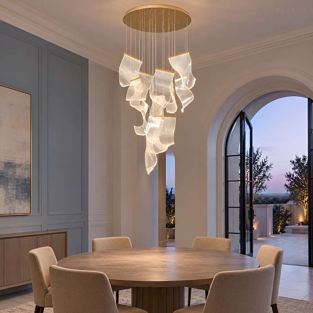 Modern Luxury Sculptural Staircase LED Chandelier - Pulens