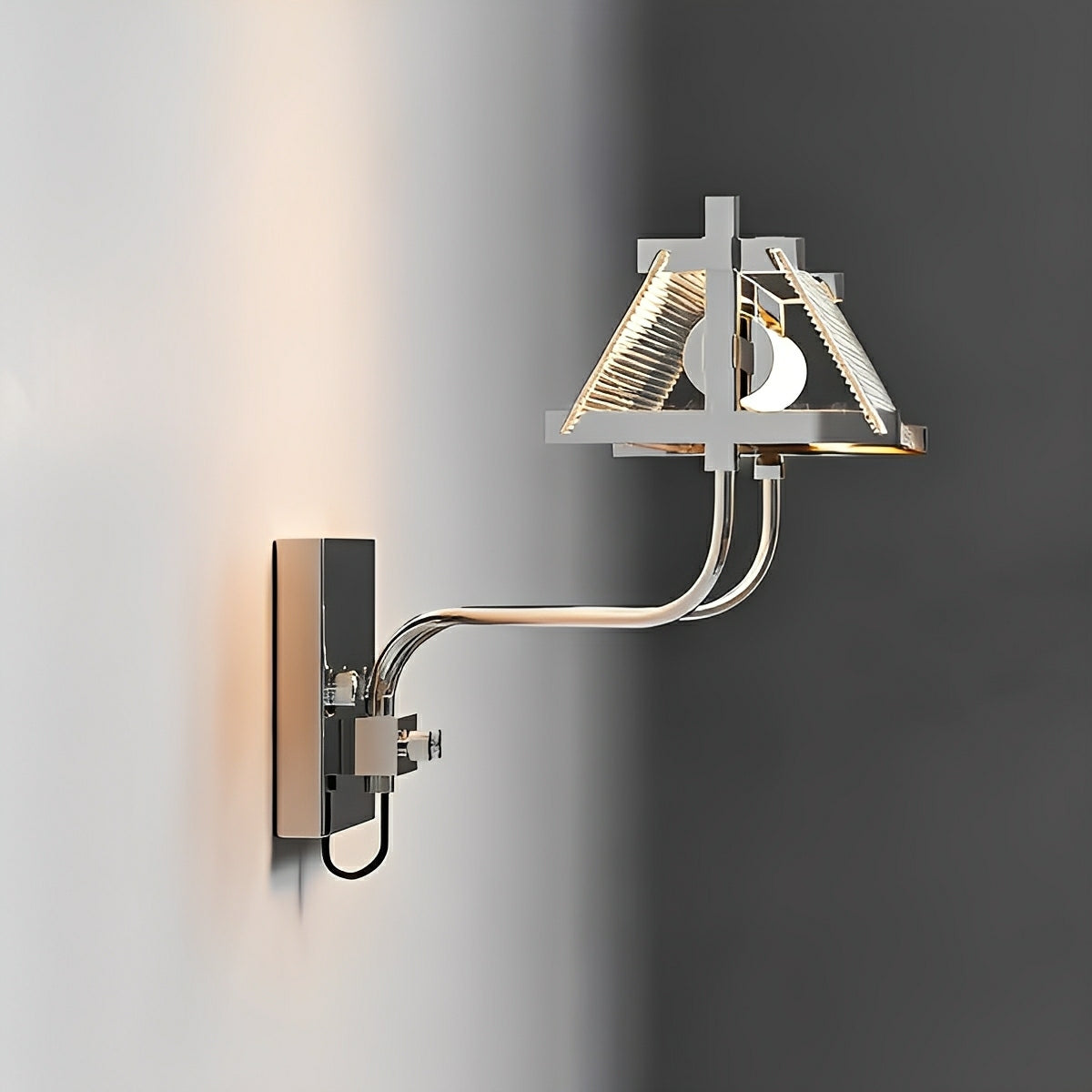 Modern Minimalist Metal Punk Roof-Shaped LED Wall Sconces
