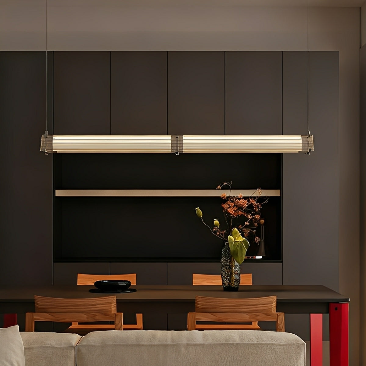 Modern Metal LED Pendant Light – Minimalist Linear Design
