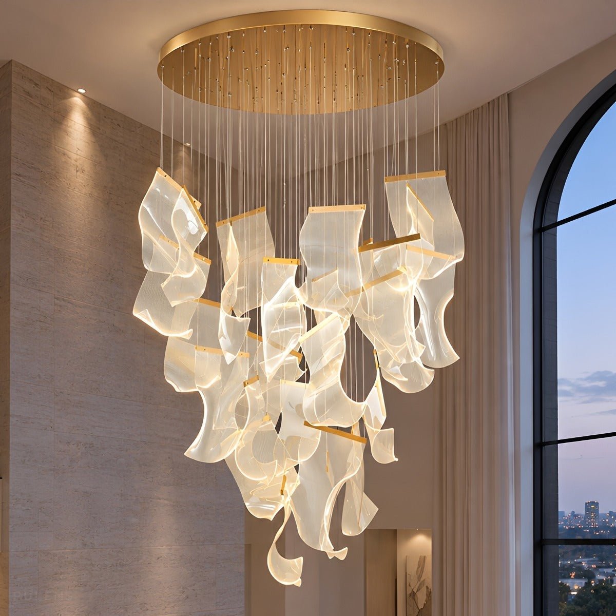Modern Luxury Sculptural Staircase LED Chandelier - Pulens